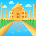 Taj Mahal temple illustration in India