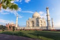 Taj Mahal Tomb and the mosque view, India, Agra