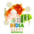 Taj Mahal with Tricolor India grunge