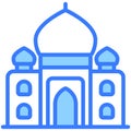 taj mahal vector Blue outline