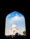 Taj Mahal view from arch silhouette