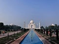 Taj Mahal was built by Mughal emperor Shah Jahan as a mausoleum for his beloved wife Mumtaz. Royalty Free Stock Photo