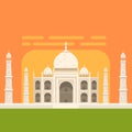 Taj Mahal White Burial Monument , Famous Traditional Touristic Symbol Of Indian Culture And Architecture