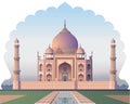 Taj Mahal through the window acient India - Illustration Royalty Free Stock Photo