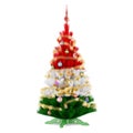Tajik flag painted on the Christmas tree, 3D rendering