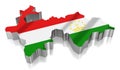 Tajikistan - country borders and flag