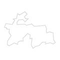 Tajikistan dotted outline vector map