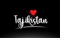 Tajikistan country text typography logo icon design on black background