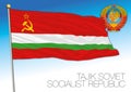 Tajikistan historical flag with Soviet Union coat of arms, Tajikistan