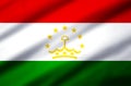 Tajikistan realistic flag illustration.