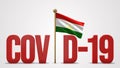 Tajikistan realistic 3D flag and Covid-19 illustration.