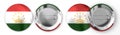 Tajikistan - round badges with country flag on white background