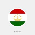 Tajikistan round flag icon with shadow