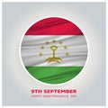 tajikistan 9th September Happy Independence Day Circle Waving Fl