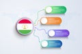 TajikistanFlag with Infographic Design isolated on Dot World map Royalty Free Stock Photo