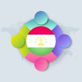 TajikistanFlag with Infographic Design isolated on World map Royalty Free Stock Photo