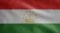 Tajikistani flag waving in the wind. Tajikistan banner blowing soft silk
