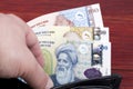 Tajikistani money - somoni in the wallet