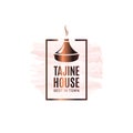 Tajine or tagine watercolor logo on white