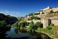 Tajo river and the Alcazar, Toledo, Spain Royalty Free Stock Photo