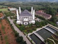 Tajug Gede Cilodong Mosque panorama view Largest Mosque in Purwakarta. Ramadan and Eid Concept and noise cloud when sunset or