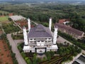 Tajug Gede Cilodong Mosque panorama view Largest Mosque in Purwakarta. Ramadan and Eid Concept and noise cloud when sunset or