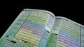 Tajweed Qur'an, with colorful writing, to make it easier to read the Qur'an. The Quran is the holy book of Islam. Royalty Free Stock Photo