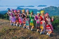 Group beautiful girls with their colorful dresses