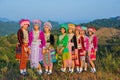 Group beautiful girls with their colorful dresses