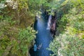 Takachiho gorge with Manai waterfall and boat in Miyazaki, Japan