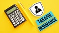Takaful insurance is shown using the text Royalty Free Stock Photo