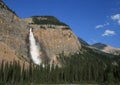 Takakkaw Falls with Forest Royalty Free Stock Photo