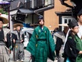 Takayama Autumn Festival parade on town streets