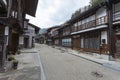 TAKAYAMA, JAPAN - MAY 03: Unidentified people at Sannomachi Street, the old town area which has museums and old private houses, s