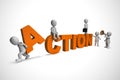 Take action concept icon meaning motivation and urgency to move forward - 3d illustration