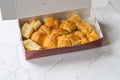 Take Away Burek Bosnian Borek Manti Pastry with Potatoes in Plastic Box / Package