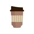 Take away coffee cup flat style vector illustration