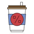 Take away drink icon, Summer sale related vector