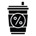 Take away drink icon, Summer sale related vector