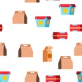 Take Away Food Vector Seamless Pattern Royalty Free Stock Photo