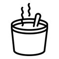 Take away hot soup icon, outline style Royalty Free Stock Photo