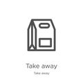take away icon vector from take away collection. Thin line take away outline icon vector illustration. Outline, thin line take