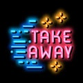 take away neon glow icon illustration Royalty Free Stock Photo