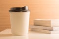 Take away paper coffee cup on