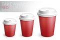 Take away paper cup red