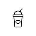 Take-away, plastic, juice concept line icon. Simple element illustration. Take-away, plastic, juice concept outline symbol design