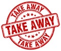 take away red grunge round vintage stamp Royalty Free Stock Photo