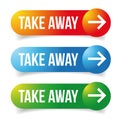 Take Away sign button arrow Royalty Free Stock Photo