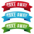 Take Away sign vector ribbon Royalty Free Stock Photo