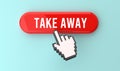 Take away text on web button, pixel clickable interface, web banner.